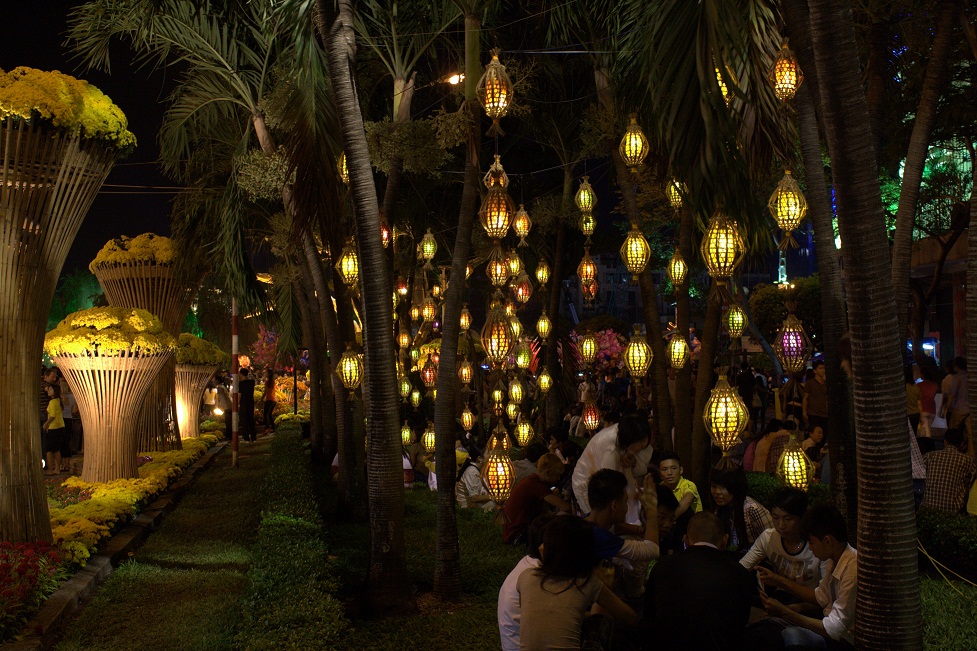 Lanterne a Ho Chi Minh, notte del Tet